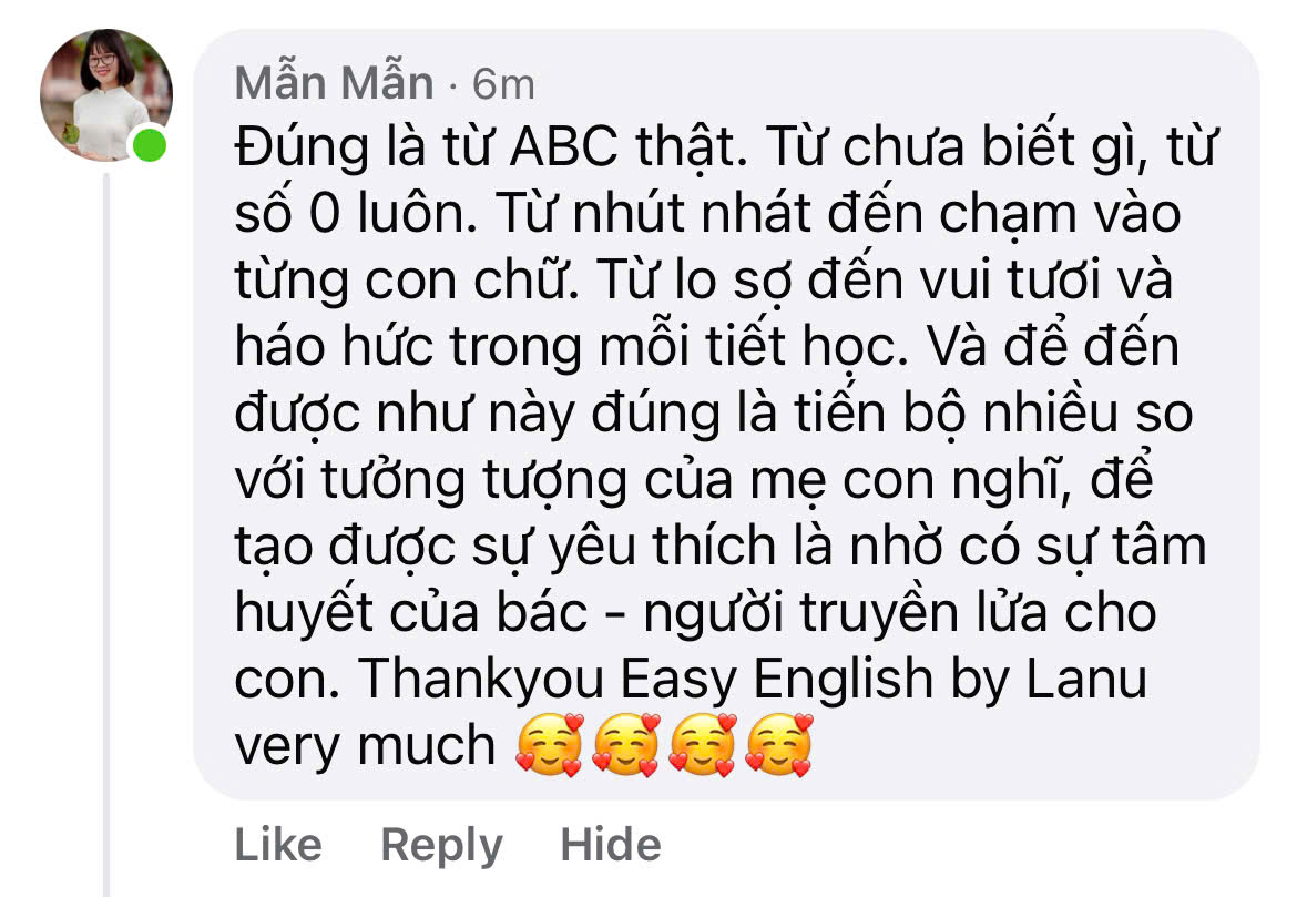 Phản hồi học viên 1